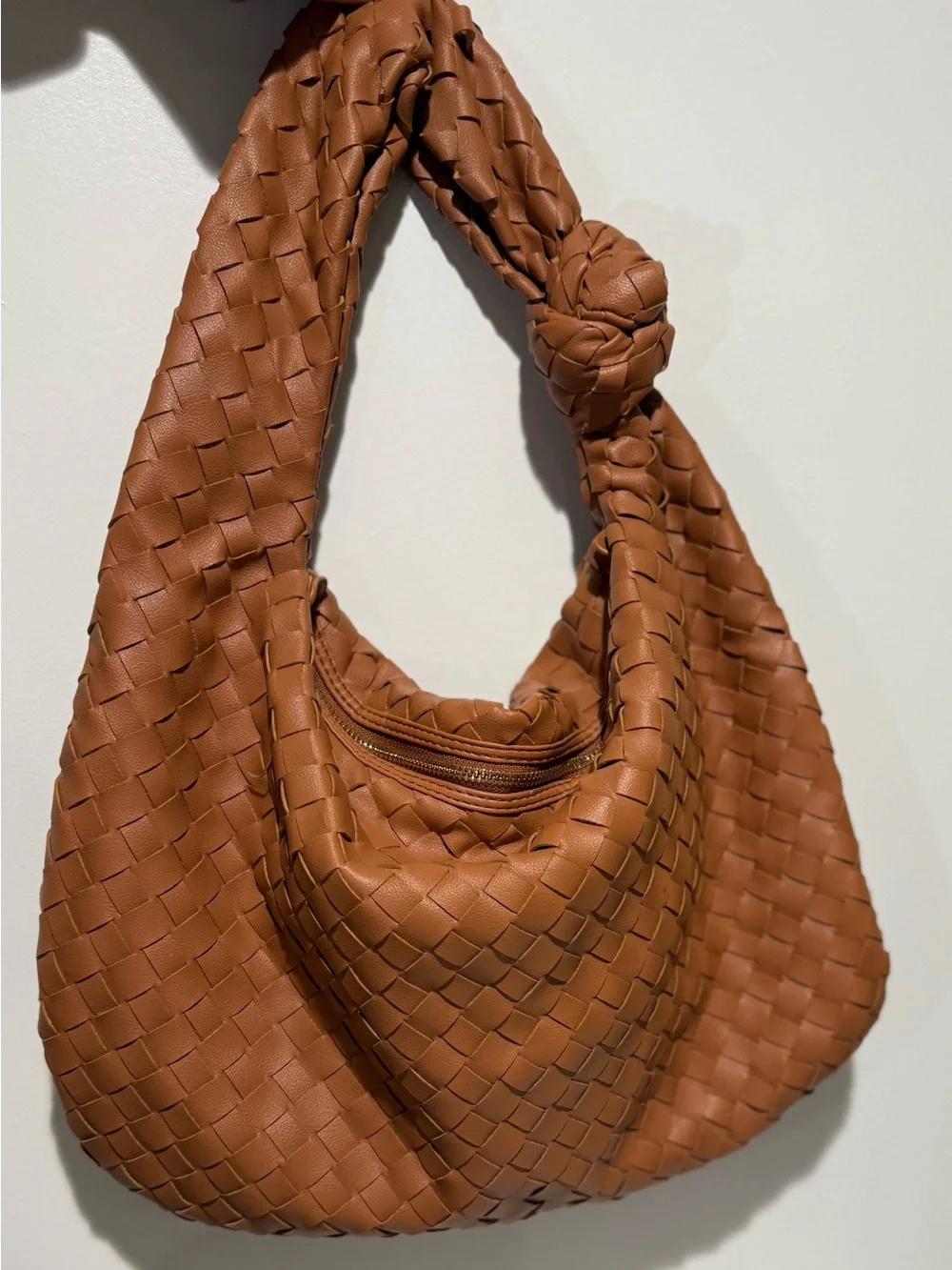 Urban Expressions Woven Shoulder Hobo Bag - Tan